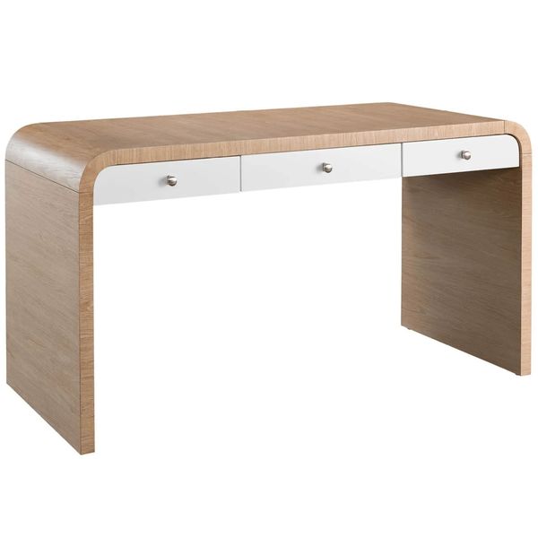 Bureau 2 Tiroirs Moderne, Ch¨ºne Blanc