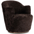 Fauteuil Pivotant Aurore, Peau Laine Cacao