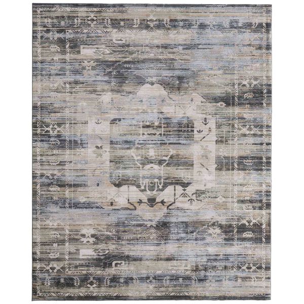 Tapis Augustine 39U0F Feizy, Vert/Multicolore