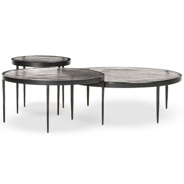 Tables Gigognes Yoko, Transparent, Lot de 3